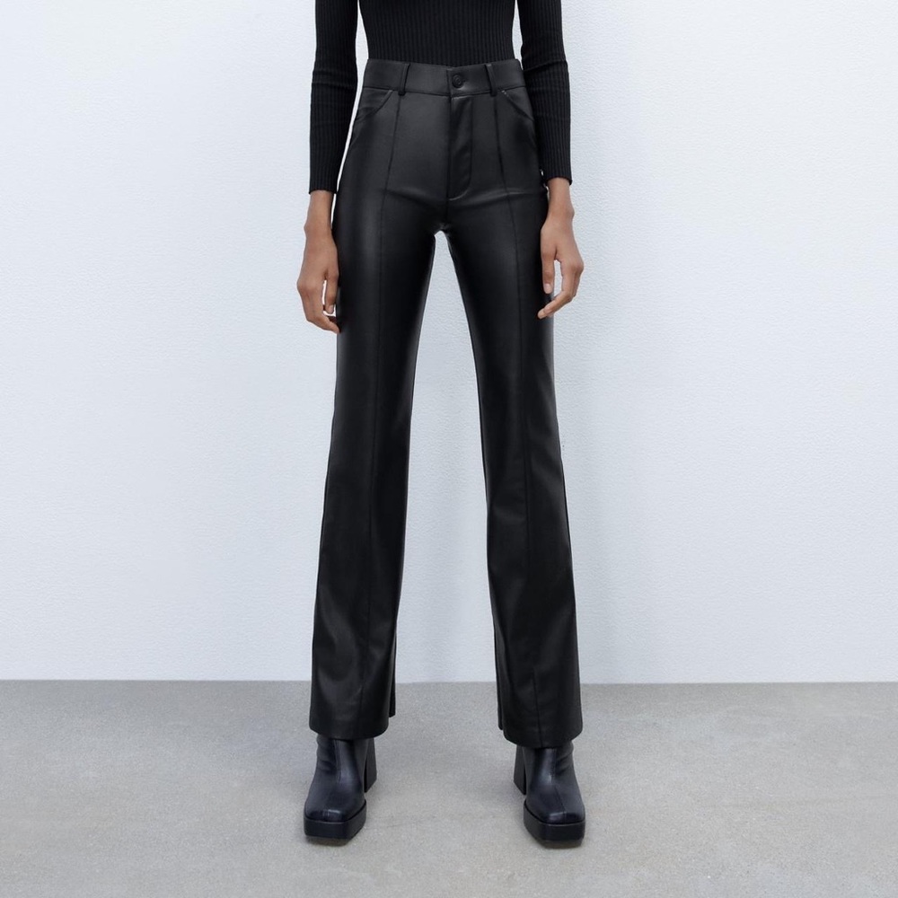 Zara flare leather pants